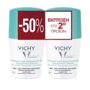 Vichy Homme Αποσμητικό Κατά Της Εφίδρωσης Για 48 Ωρες Προστασία 50ml 1+1 ΔΩΡΟ